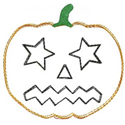 Stickdatei- Halloween Doodle Kürbis2